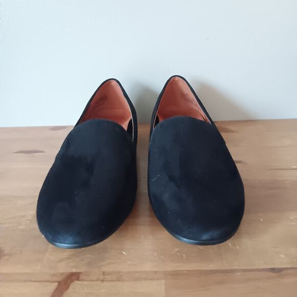 Vionic Willa Flats Womens 8 W Black Suede Loafers Comfort Casual - Picture 2 of 11